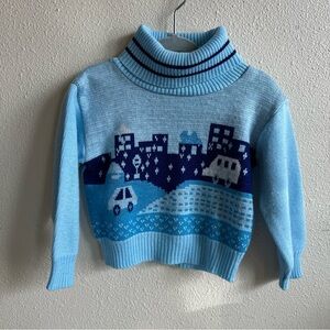 KIDS EXCHANGE True Vintage Toddler Light Blue Knit Sweater